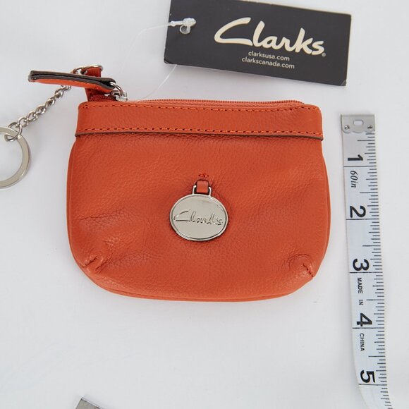 Clarks Leather Burnt Orange Card Wallet Change Purse NWT - Picture 3 of 6
